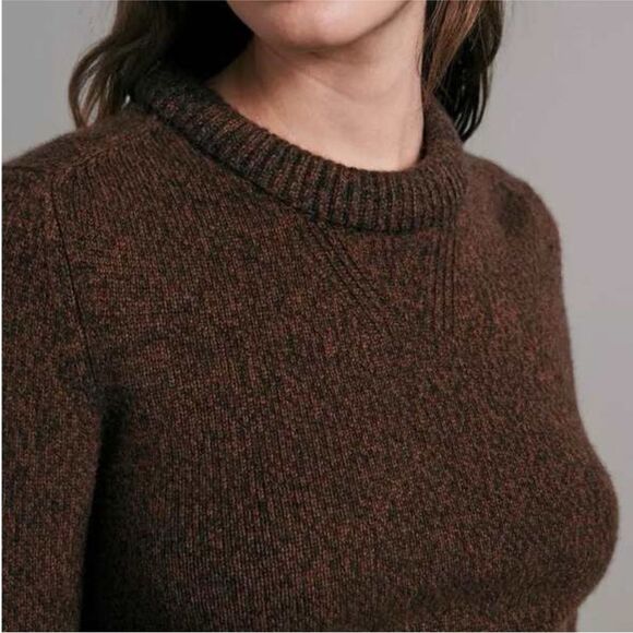 Rag & Bone Cashmere Pierce Slim Crew Sweater Chocolate Brown Multi Size L - Picture 2 of 7